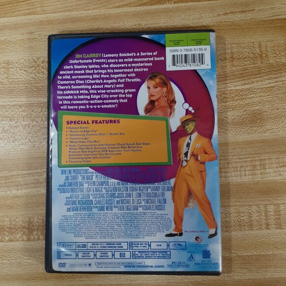 The Mask 1994 DVD New Line Platinum Series  Chuck Russell Jim Carrey Superhero - Picture 2 of 5